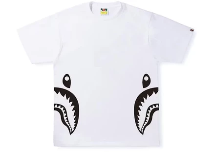 Мужская футболка Bape Bicolor Side Shark, белая