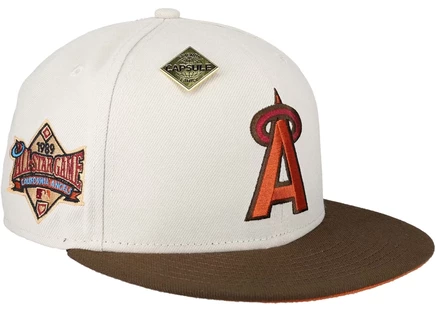 New Era Anaheim Angels Capsule Thanksgiving 1989 All Star Game 59Fifty Fitted Hat Tan/Orange tan/orange