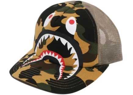 Детская кепка Bape 1st Camo Shark Mesh, желтая