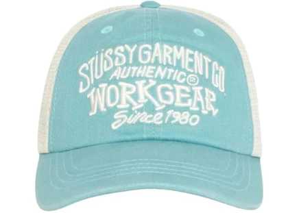 Мужская кепка Stussy Low Profile Workgear, бирюзовая
