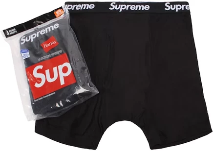 Мужские боксерские трусы Supreme x Hanes, 4 шт., черные