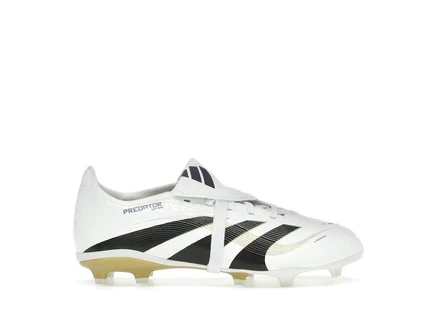 Детские бутсы Adidas Predator FG/MG, бело-черные/золотые