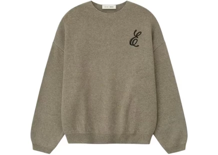 Мужской джемпер Fear of God Essentials вафельный с вышивкой, серый меланж