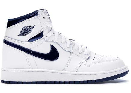Детские кроссовки Jordan 1 Retro, бело-синие