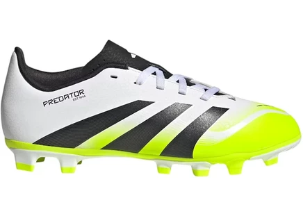 Детские бутсы Adidas Predator FG/MG, бело-черно-лимонные