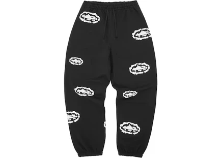 Corteiz x Denim Tears Island Wreath Sweatpant Black black