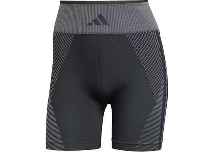 Женские легинсы Adidas 5″, чёрно-серые