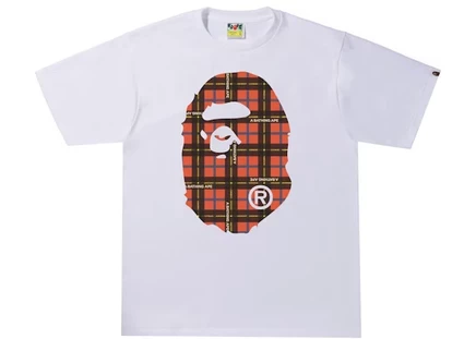 Мужская футболка Bape Big Ape Head, белая/красная