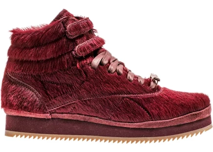 Женские кеды reebok freestyle hi amber rose, бордовые