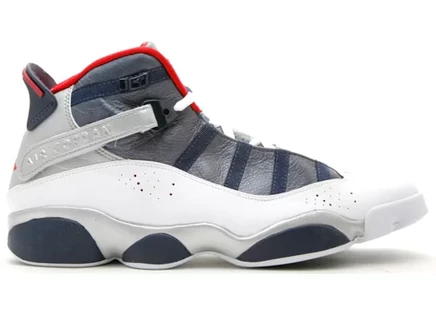 Кроссовки Jordan 6 Rings Olympic, белые/красные/тёмно-синие/золотистые