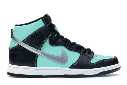 Мужские кроссовки Nike SB Dunk High, аква/черные