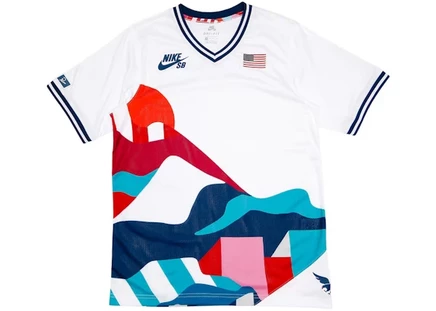 Мужская футболка Nike SB x Parra USA Federation Kit, бело-синяя