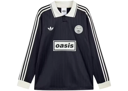 Унисекс лонгслив adidas x Oasis Tour Jacquard Stripe, черный/кремово-белый