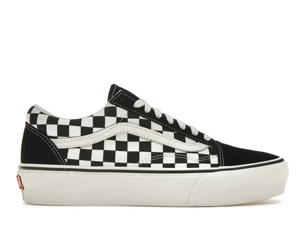 Мужские кроссовки Vans Old Skool Platform Checkerboard, черно-белые