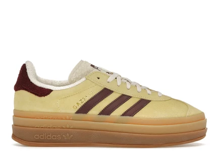 Женские кроссовки Adidas Gazelle Bold, желто-бордовые