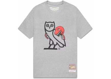 Мужская футболка OVO 1995 Raptors OG Owl, серый меланж