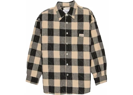 Мужская куртка Stussy Borrowed, серая в бежевую клетку