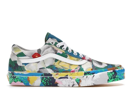 Мужские кеды vans old skool kenzo, желтый/белый