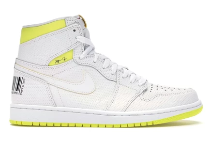 Мужские кроссовки Jordan 1 Retro High, бело-желто-черные