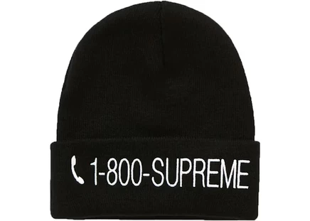 Мужская шапка-бини Supreme 1-800, черная