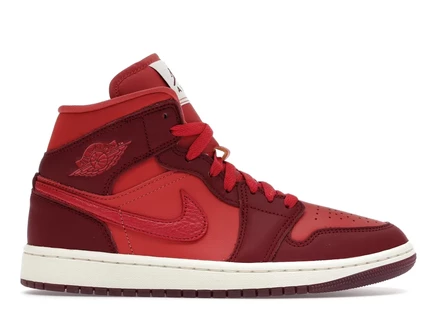 Женские кроссовки Jordan 1 Mid SE Valentine's Day, красные