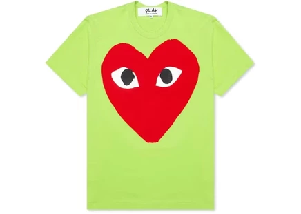 Унисекс футболка Comme des Garcons Play Pastelle Red Heart, зеленая