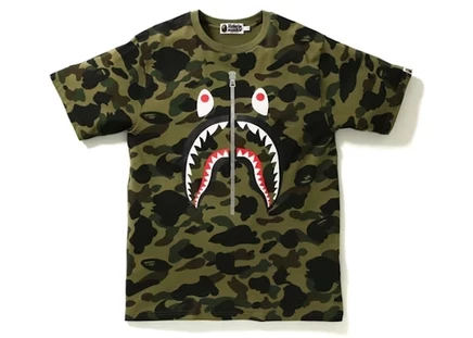 Мужская футболка Bape 1st Camo Shark в зеленом камуфляже
