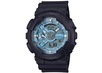 Мужские часы Casio G-Shock GA-110CD-1A2 аналогово-цифровые, корпус 55 мм, синий
