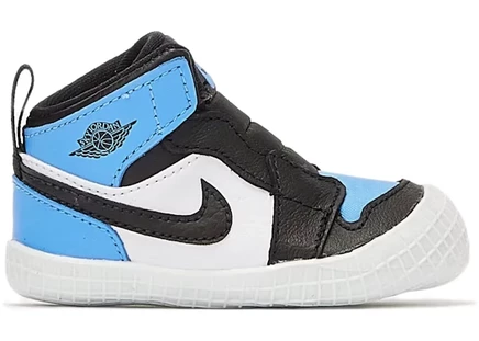 Детские пинетки Jordan 1 Crib Bootie UNC Toe, голубые