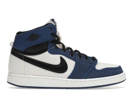 Мужские кроссовки Jordan 1 Retro AJKO Storm Blue, бело-синие с черным