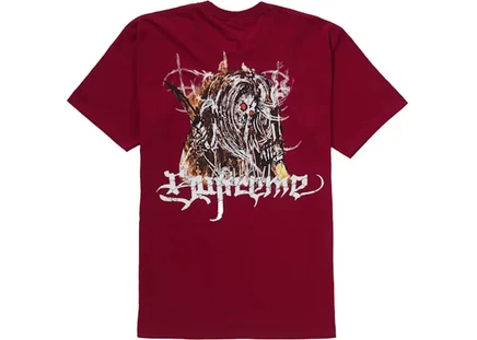 Мужская футболка Supreme Satan, бордовая