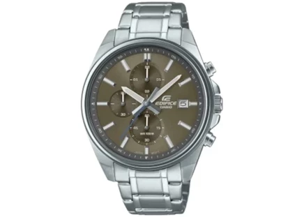 Мужские часы Casio Edifice EFV-610D-5C, сталь, 44 мм, кварцевые, коричневые