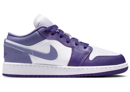 Детские кроссовки Jordan 1 Low, пурпурно-белые/пыльно-аметистовые