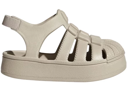 Детские сандалии adidas superstar, бежевые (td)