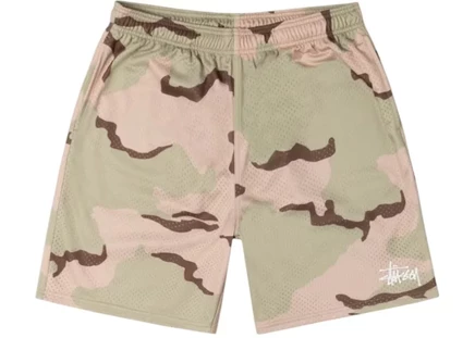 Мужские шорты Stussy Basic Mesh, песочный камуфляж