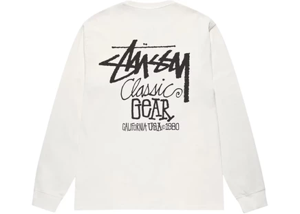 Футболка с длинным рукавом Stussy Classic Gear пигментная, натуральная