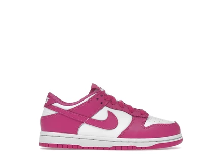 Детские кроссовки Nike Dunk Low Active Fuchsia (PS), бело-фуксиевые