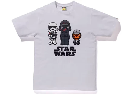 Мужская футболка Bape x Star Wars First Order, белая