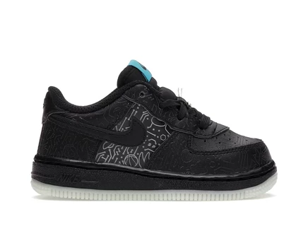 Детские кеды Nike Air Force 1 Low Computer Chip Space Jam (TD), черный/светло-голубой