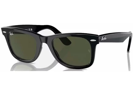 Мужские очки Ray-Ban RB2140 Wayfarer, чёрные/зелёные