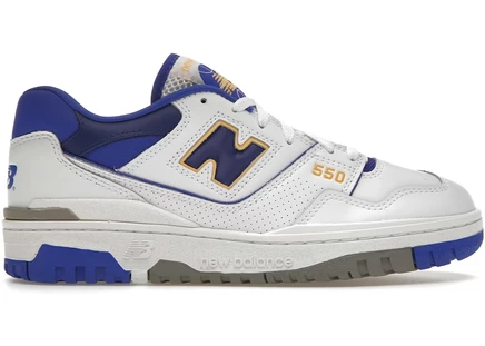 Кроссовки New Balance 550 Lakers, бело-фиолетово-золотые