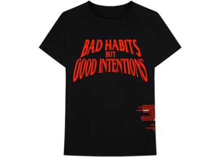 Мужская футболка NAV x Vlone Bad Habits, черная