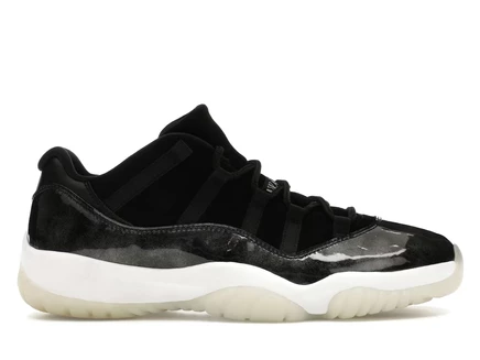 Мужские кроссовки jordan 11 low barons, черно-серебристые