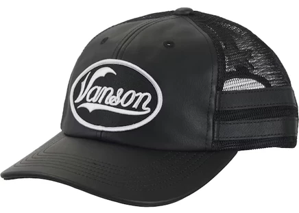 Унисекс кепка Supreme Vanson Leathers 6-панельная с сеткой, черная