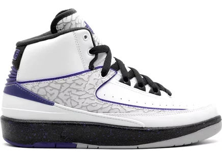 Детские кроссовки Jordan 2 Retro Dark Concord, бело-черно-серые