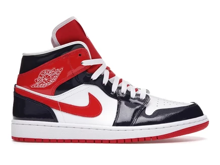 Женские кроссовки Jordan 1 Mid, темно-синие и красные