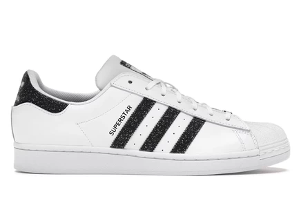 Мужские кроссовки Adidas Superstar Swarovski, белые/чёрные