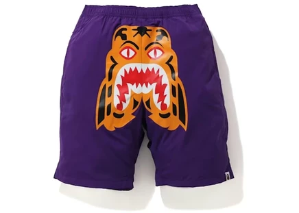 BAPE Tiger Beach Shorts Purple purple