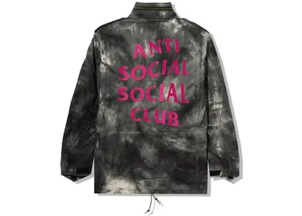 Мужская куртка Anti Social Social Club x Alpha Industries M-65, тай-дай, черная