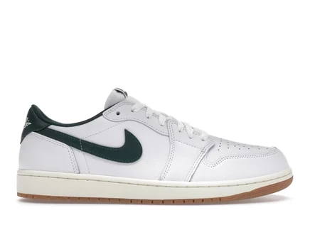 Женские кроссовки Jordan 1 Retro Low OG, бело‑зеленые